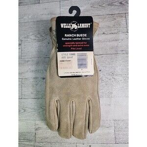 Vintage Wells Lamont Leather Gloves USA 1086G Camping Hunting Work Ranch Suede